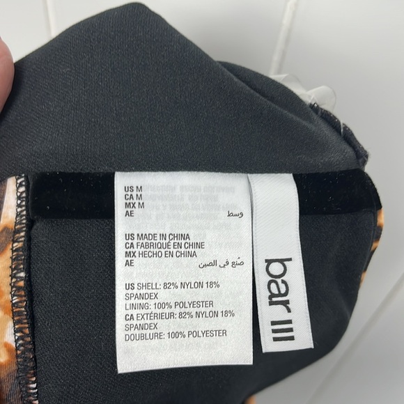 Bar lll Woman’s Swim Top M Brown/Cream Glam Cheetah Padding Adj Straps Stretch - Picture 7 of 9